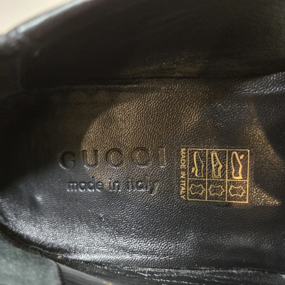 GUCCI BRIXTON Black Leather Horsebit Loafers Gucci 8 Jordaan $1000